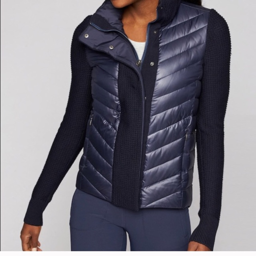 Athleta Down Puffer Knit Jacket